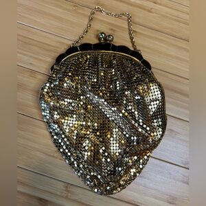 Vintage Duramesh Gold Scallop Evening Bag Snap Purse